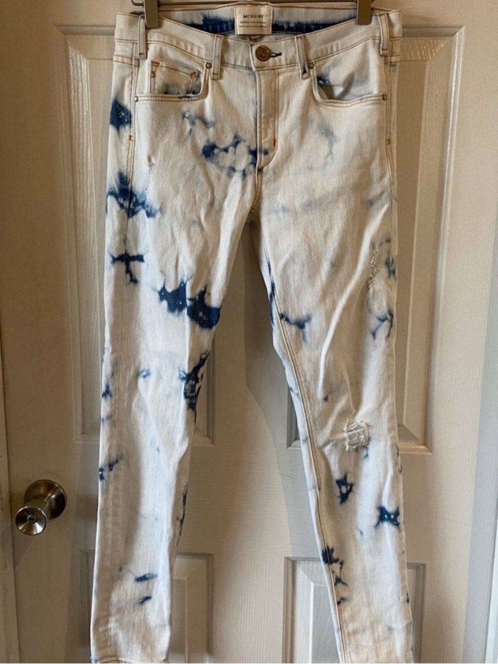 McGuire Denim Distressed Acid Wash Mid Rise Skinny Jeans Size 28